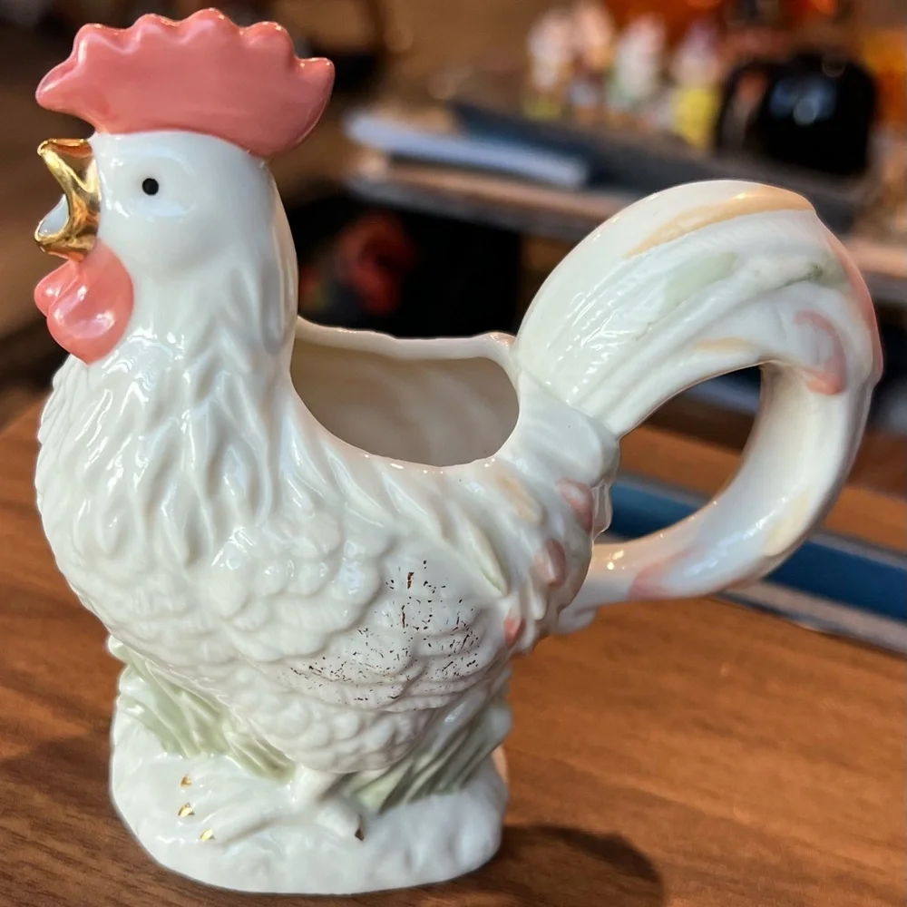 Lenox Rise ‘n’ Shine Rooster Creamer  Fine Ivory China 24K Gold Accents VTG